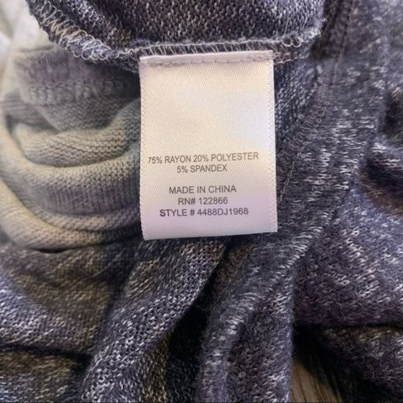 NEW Status by Chenault Charcoal Grey Dip Dye Ombre Open Front Cardigan Medium - Picture 10 of 10